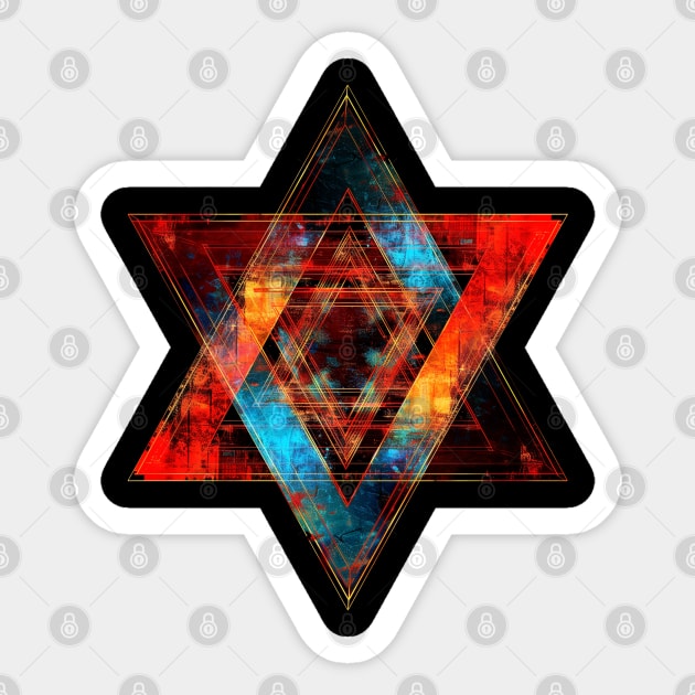 Star Of David Abstract Sticker by TruthIgnited